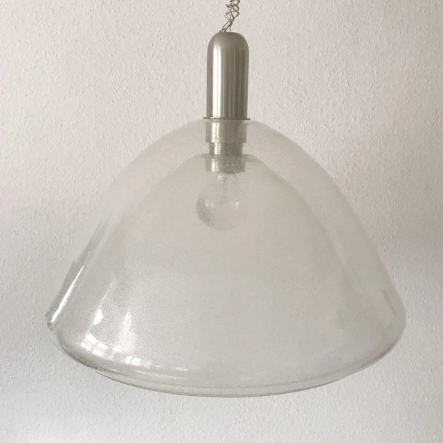 Metal Mid-Century Murano Glass Pendant Lamp from Mazzega, 1960s For Sale - Image 7 of 13