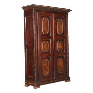 Antique Italian Wardrobe in Walnut For Sale