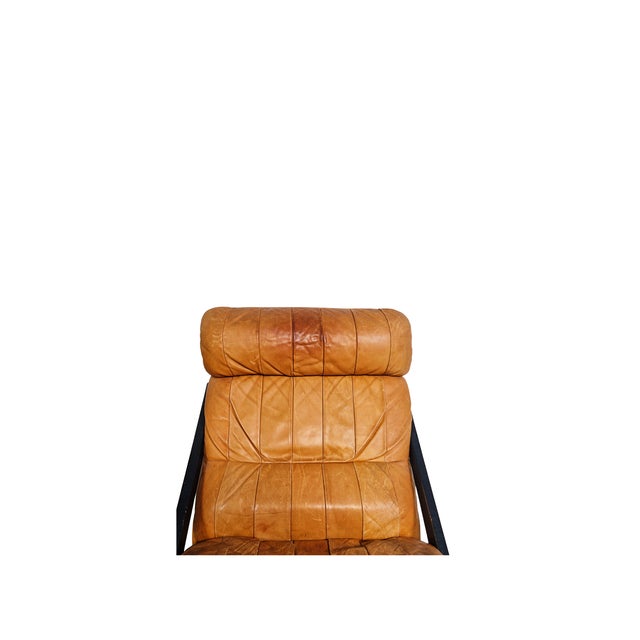 Ueli Berger for De Sede Model Ds-80 Cognac Leather Lounge Chairs Pair, 1960s, Set of 2 For Sale - Image 6 of 8