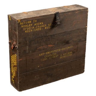 1930s–1950s Morley Hicks Art Institute of Chicago Wooden Shipping Crate For Sale