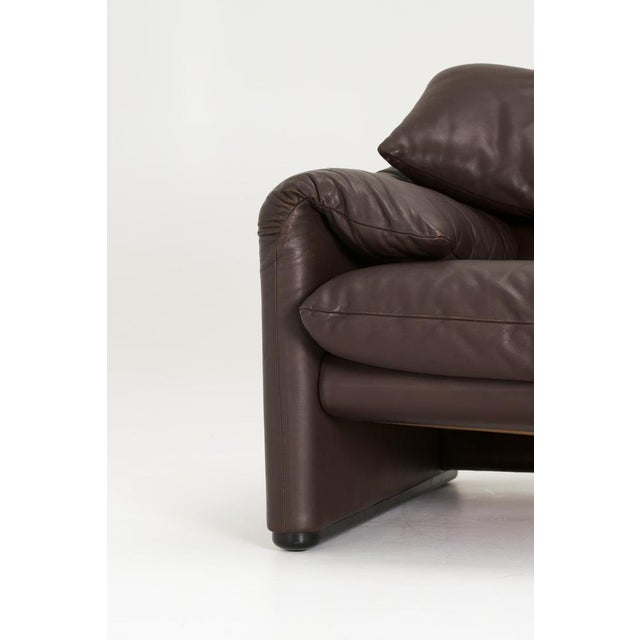 Brown Maralunga Two-Seater Sofa by Vico Magistretti for Cassina, 1970s For Sale - Image 8 of 14
