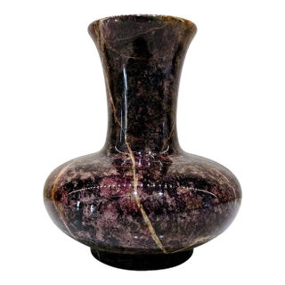 Vintage Polished Bidasar Red Stone Vase For Sale