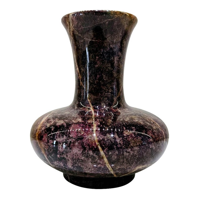Vintage Polished Bidasar Red Stone Vase For Sale