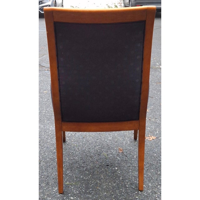 Pair Hickory White Biedermeier Inspired Maple and Upholstered Armchairs For Sale - Image 9 of 10