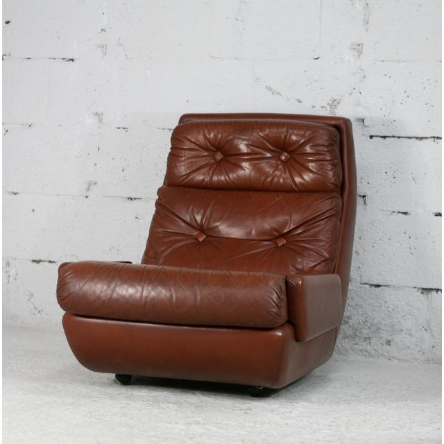 French Space Age Armchair in Leather by Jean Prévost, 1970 For Sale - Image 18 of 18