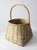 Cream Vintage Handmade Gathering Basket With Handle For Sale - Image 8 of 12