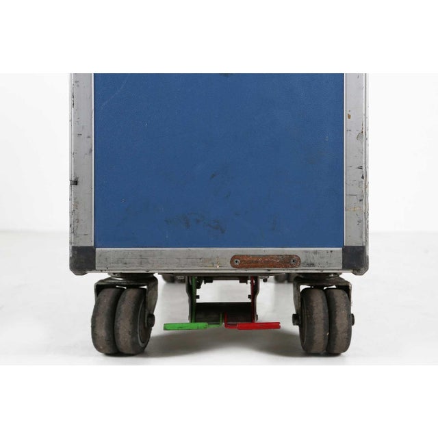 Vintage Industrial Blue Airplane Trolley, 1980 For Sale - Image 10 of 12