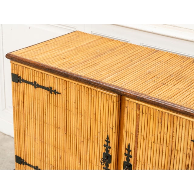 Rattan Sideboard by Audoux and Minet, 1960s For Sale - Image 9 of 15