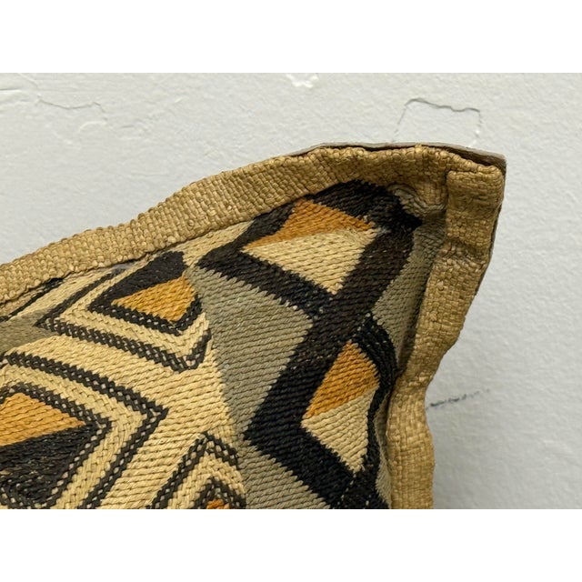 Kuba Cloth Geometric Decorative Pillow. For Sale - Image 12 of 12