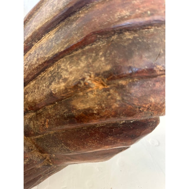 Wood Monumental Carved Wood Antique Rooster or Hen in a Nest Centerpiece For Sale - Image 7 of 16