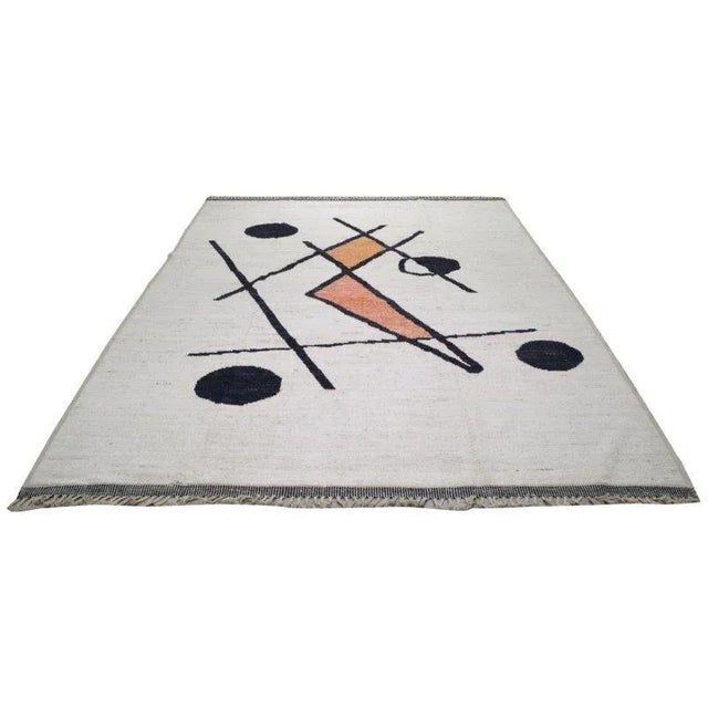 Moroccan Azilal hand knotted wool rug with Art Deco design.