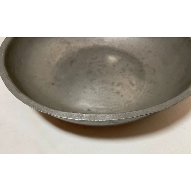 Rare Antique 18th Century 1700s Handmade English Pewter Centerpiece Fruit Bowl For Sale - Image 9 of 9