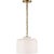 Katie Dome Pendant in Hand-Rubbed Antique Brass with White Glass Designer: Thomas O'Brien Canopy: 5.25" Round Mounting:...