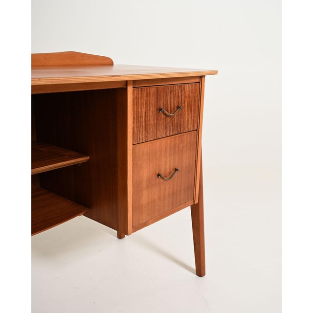 1960s Vintage Scandinavian Teak Desk, 1950s For Sale - Image 5 of 11