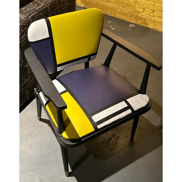 Abstract 1950s Mondrian-Esque Armchair For Sale - Image 3 of 8