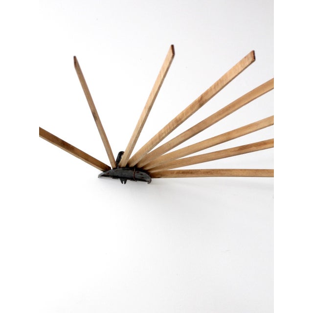 Brown Antique Folding Wooden Wall Drying Rack For Sale - Image 8 of 10