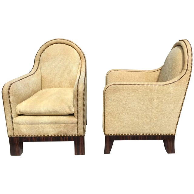 Cream Mid-Century Modern Lounge Chairs - a Pair For Sale - Image 8 of 8