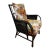 Vintage Rattan Wicker Chair With Floral Cushions For Sale