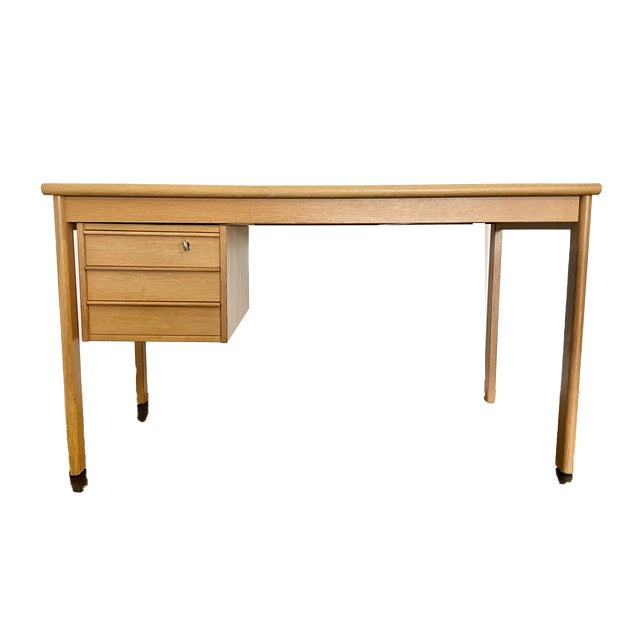 Mid-Century Modern Danish Oak Desk with Sliding Top by Peter Lovig Nielsen for Løvig, 1960s For Sale