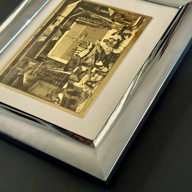 1960s 1960s Framed Lionel Barrymore “The Old Boat Works” Talio-Chrome Print in SIlver Frame, Mid-Century Nautical Art Reproduction For Sale - Image 5 of 11