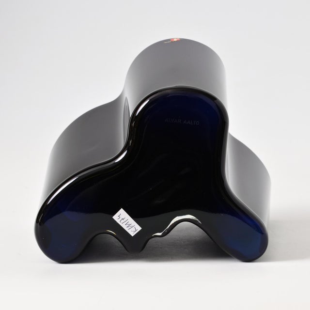 Dark Blue Savoy Vase in Glass by Alvar Aalto for Iittala, 1980s For Sale - Image 10 of 13