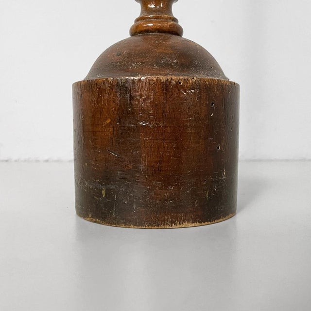Italian Round Doorstop in Turned Wood, 1930s For Sale - Image 12 of 13