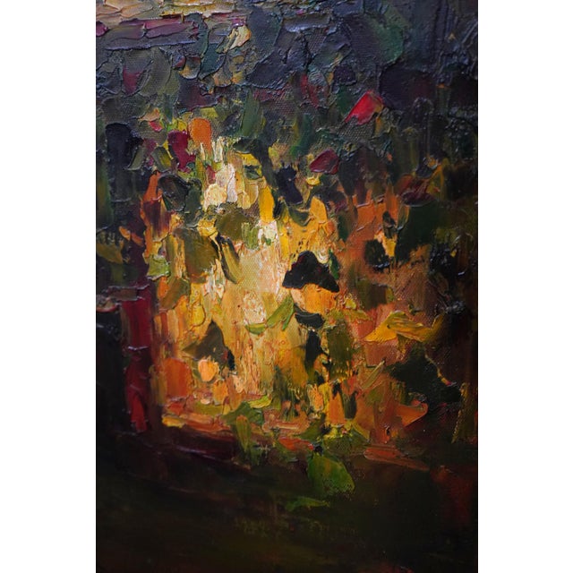 1980s Lin Hongdan Impressionist Oil Painting on Canvas For Sale - Image 5 of 11