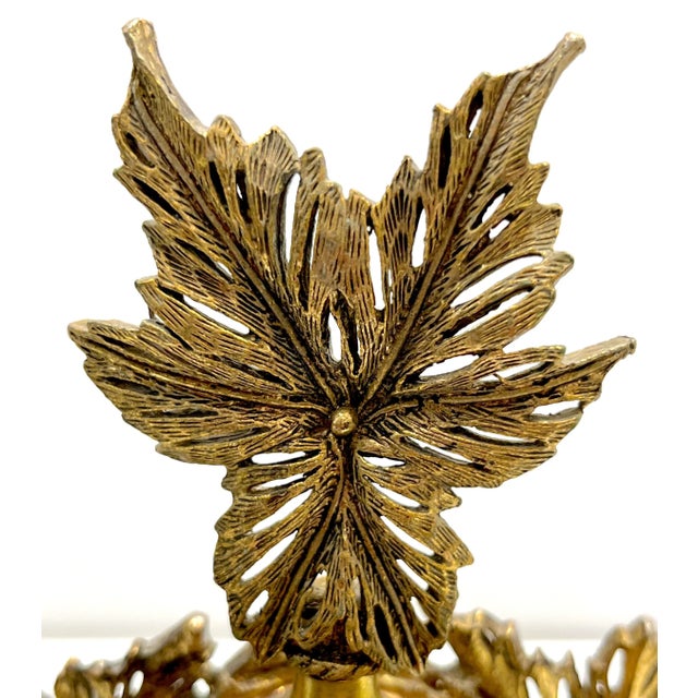 Antique French Pair of Gilt Brass Filigree & Glass Rococo Style Perfume Bottles For Sale - Image 10 of 12