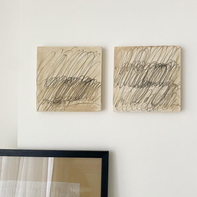 Contemporary Set of Small Abstract Painting on Canvas For Sale - Image 3 of 6