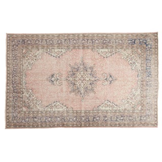 Distressed Oushak Carpet - 6'1" X 9'7" For Sale