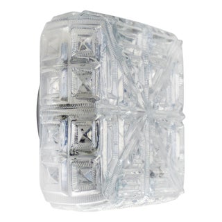 Mid-Century Clear Glass Sconce For Sale