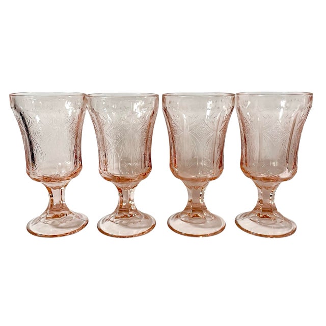 1930s Indiana Glass Recollection Wine or Water Goblets - Set of 8 For Sale In San Francisco - Image 6 of 10