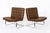 This pair of vintage mid century modern brown leather Tugendhat lounge chairs designed by Mies van der Rohe for Knoll...