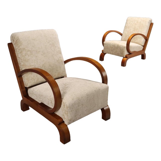 Art Deco Armchairs, 1930s, Set of 2 For Sale