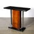 1930s Art Deco Machine Age Console Table in Walnut, Lacquer & Banded Nickeled Supports For Sale - Image 5 of 12