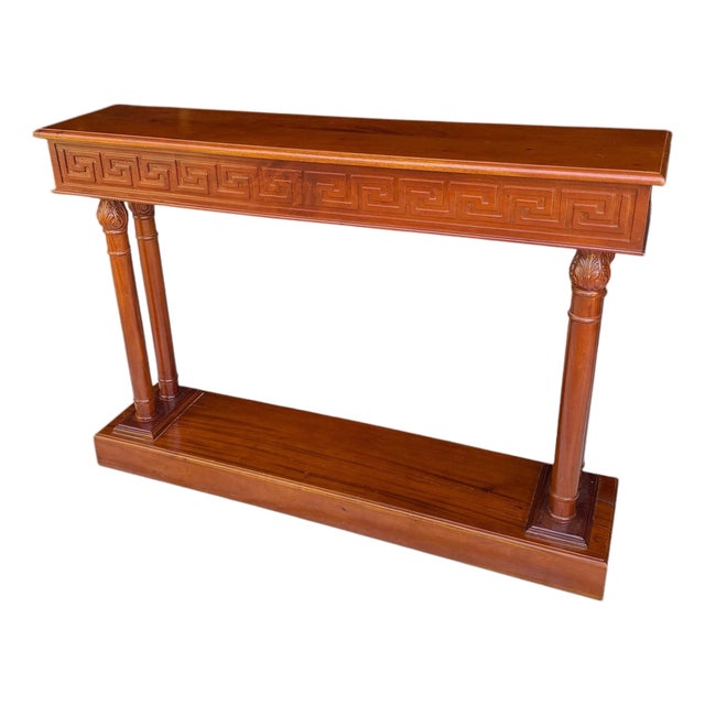 Mahogany Greek Key Design Console Table For Sale
