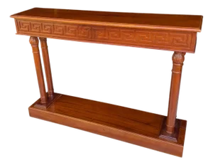 Mahogany Greek Key Design Console Table