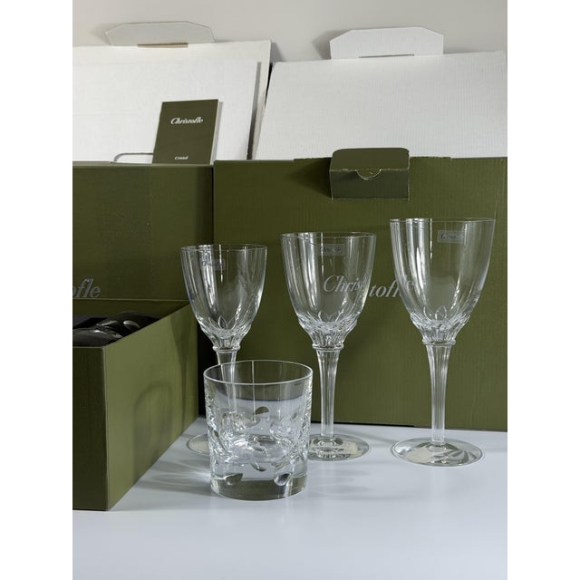 Crystal Glass Osiris and Cluny Service from Christofle, France, 2000s, Set of 24 For Sale - Image 6 of 17
