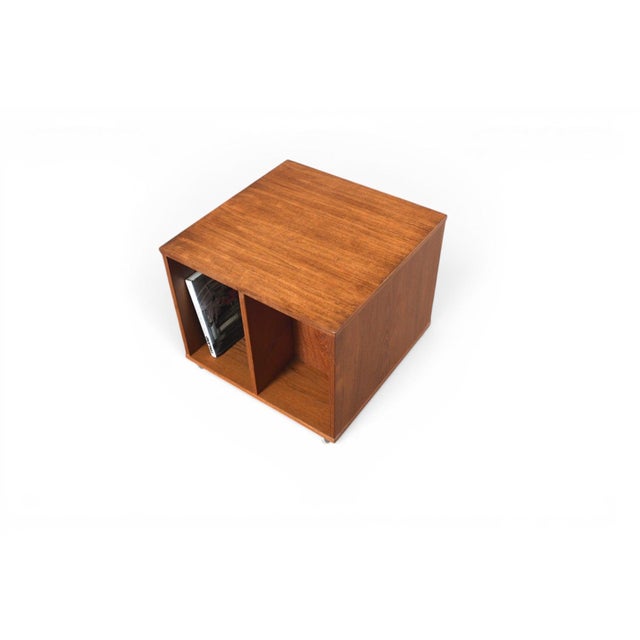 Mid 20th Century Danish Modern Teak Book + Record Cube, 1960s For Sale - Image 5 of 8