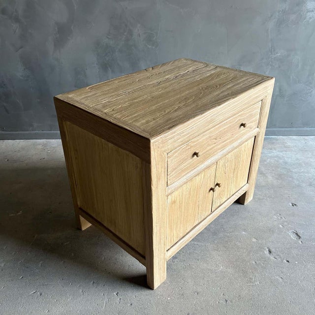 Jacob Nightstand in Natural Reclaimed Elm Wood For Sale - Image 4 of 6