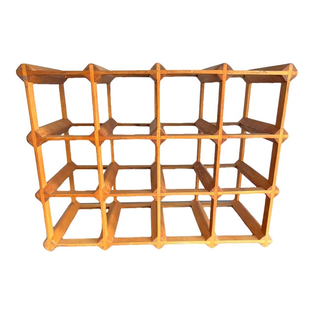 1970s Scandinavian Modern Twelve Bottle Wine Rack For Sale