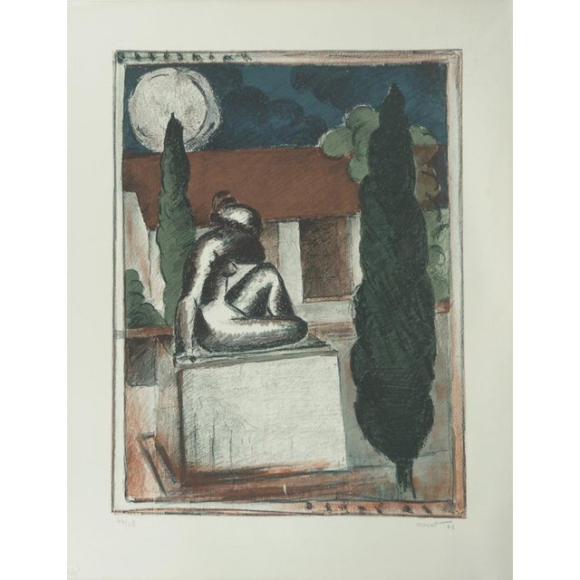 Roger Crusat (1917-1994) Night Landscape, 1973 Original color lithograph Signed in pencil Limited edition of 118 (this is...