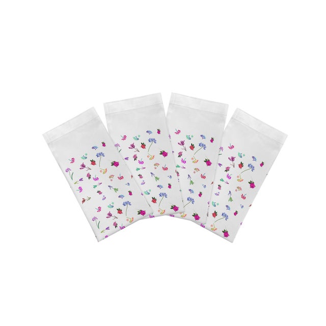 Pistils Tossed Cotton Sateen Dinner Napkins, Set of 4 For Sale In Miami - Image 6 of 6