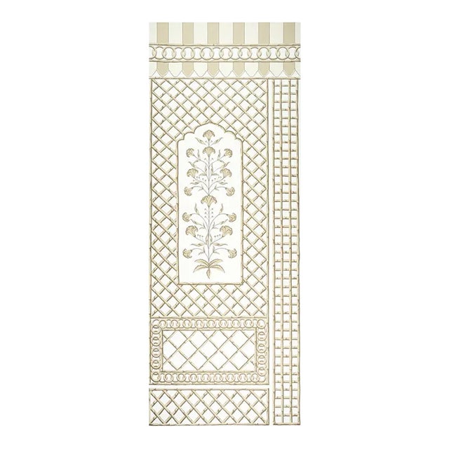 Schumacher x Marie-Anne Oudejans Bamboo Trellis Panel A in Neutral For Sale