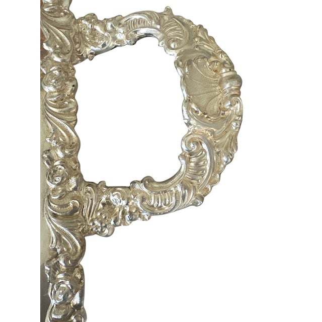 Early 20th Century Extra Large Sheffield Plate or Silverplate on Copper Footed Serving Tray For Sale In Los Angeles - Image 6 of 8