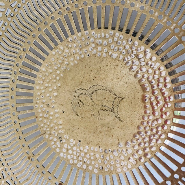 Vintage Nickel Silver Hammered and Pierced Dish For Sale - Image 4 of 7