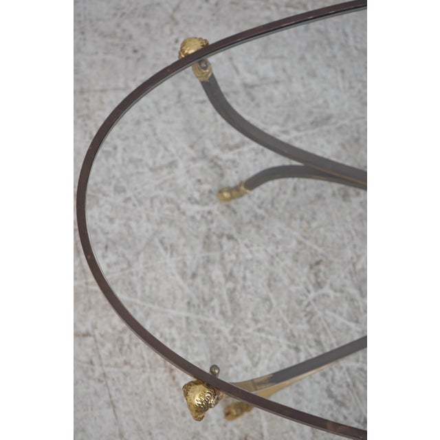 Iron Brass & Glass Rams Head Coffee Table For Sale - Image 10 of 13