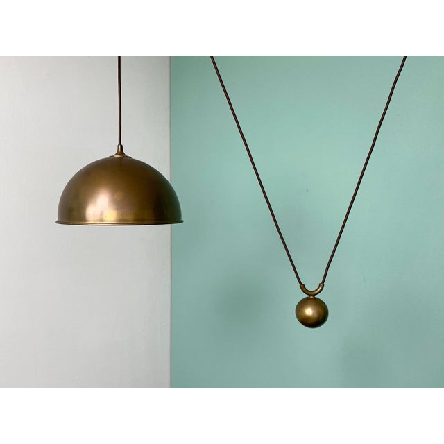 Metal Posa Double Pendulum Ceiling Lamp in Brass by Florian Schulz, Deutschland, 1960s For Sale - Image 7 of 8