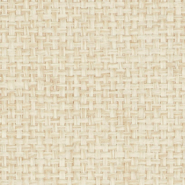 Sample - Schumacher Kiko Paperweave Wallpaper in Natural For Sale
