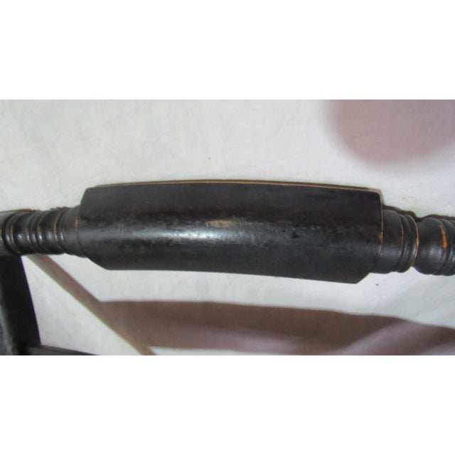 1980s Set of 4 Hitchcock Dining Room Kitchen Chairs Rush Farmhouse For Sale - Image 11 of 13